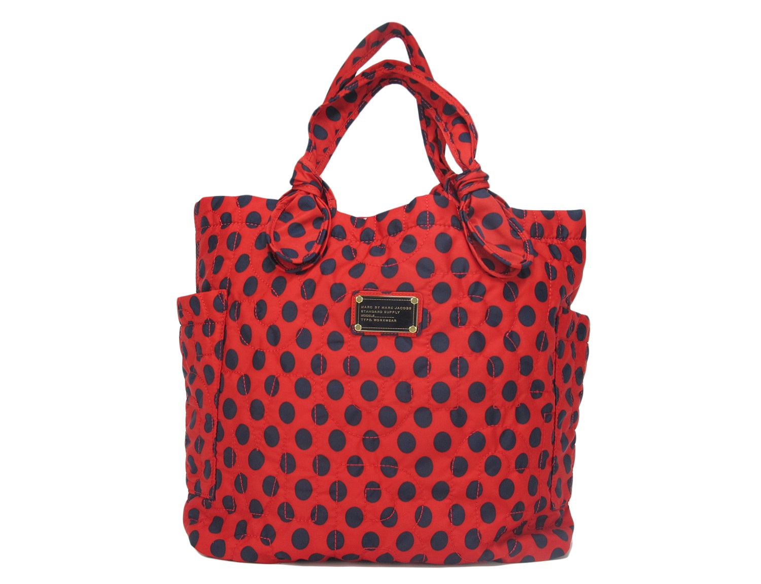 shopping bag marc by marc de pois vermelho e marinho- 599,00