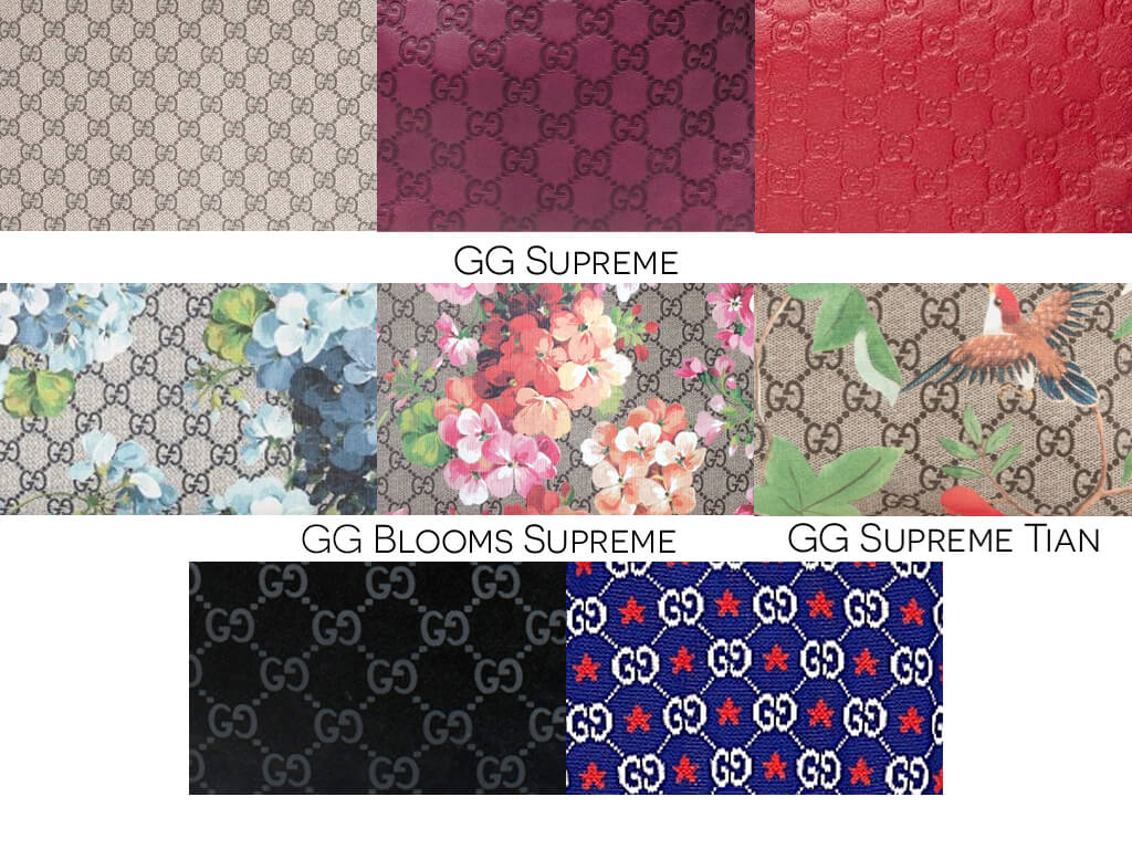 Variações da estampa GG Supreme