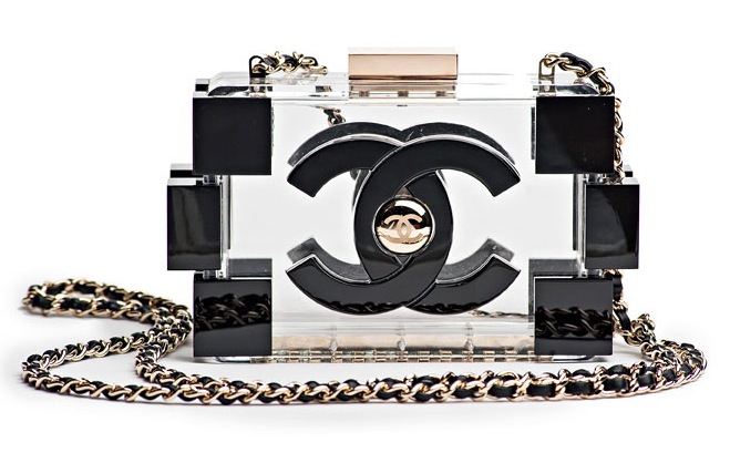 Chanel Black Transparent Lego Clutch Bag