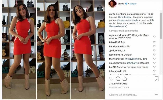 Anitta usa look comprado no Etiqueta Única .