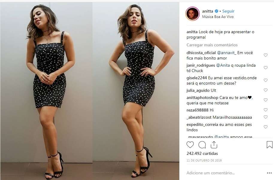 Anitta usa vestido Dolce & Gabanna comprado no Etiqueta Única.