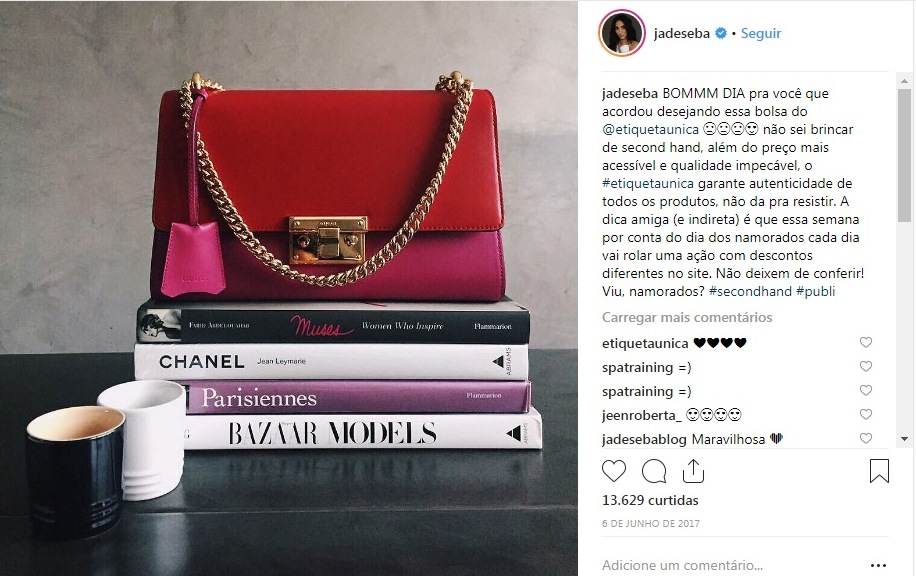 Bolsa Gucci está entre os itens desejados por Jade Seba