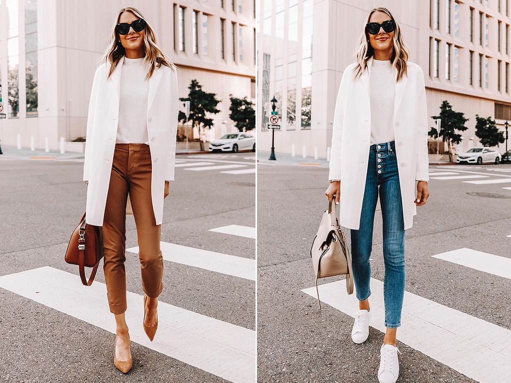 A combinação de maxi blazer com calça pode tanto ser feita para um visual mais casual urbano quanto para uma produção mais séria e elegante. (Fotos: Reprodução/Instagram @fashion_jackson)