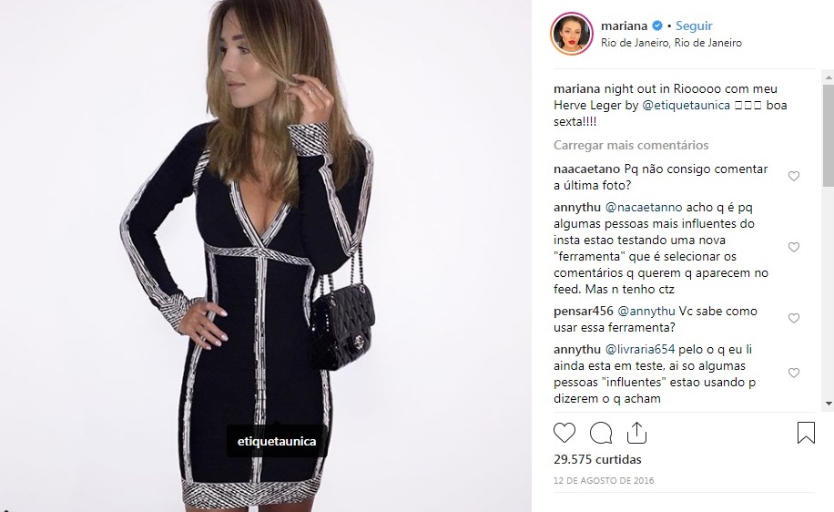 Mariana Sampaio usa vestido Hérver Léger
