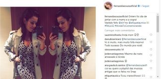 Fernanda Souza usa vestido Diane von Furstenberg comprado no Etiqueta Única.
