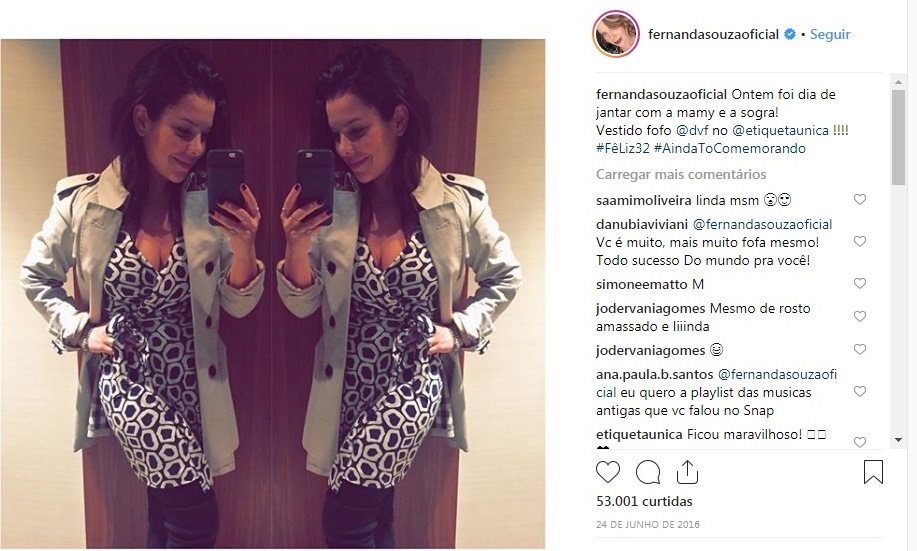Fernanda Souza usa vestido Diane von Furstenberg em seu aniversário