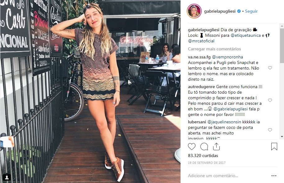 Gabriela Pugliesi usa vestido Missoni comprado no Etiqueta Única.