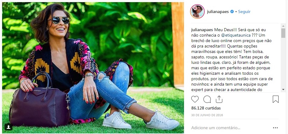 Juliana Paes usa bolsa Givenchy comprada no Etiqueta Única.