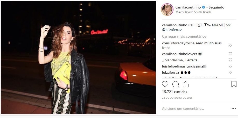 Camila Coutinho usa bolsa comprada no Etiqueta Única.