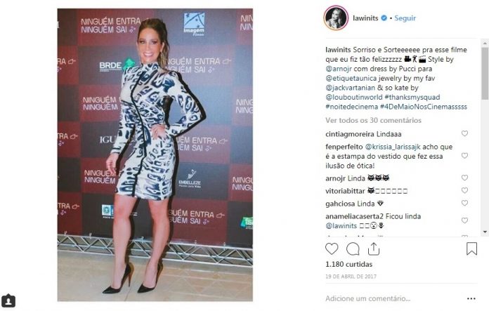 Danielle Winits usa vestido Emilio Pucci comprado no Etiqueta Única.