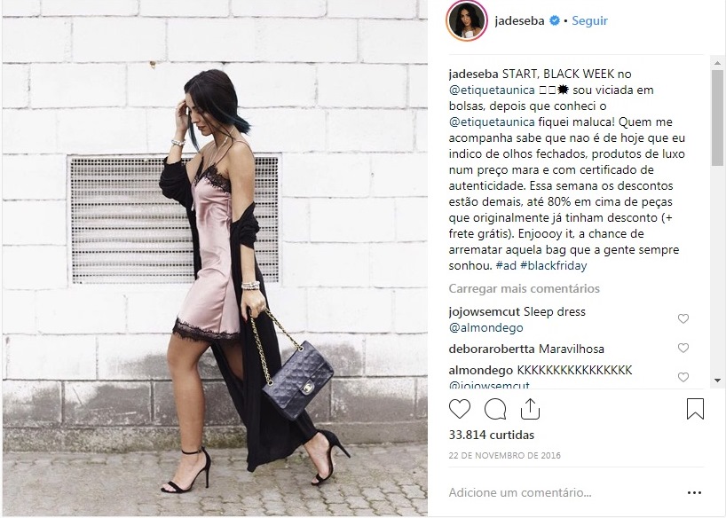 Jade Seba usa bolsa Chanel Vintage