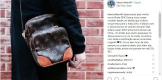 Luh Scchierolli usa bolsa comprada Louis Vuitton no Etiqueta Única.