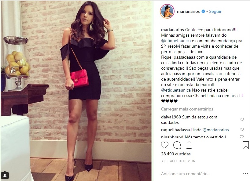 Mariana Rios usa bolsa Chanel comprada no Etiqueta Única.