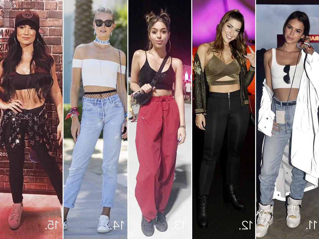 O combo de calça e cropped é um clássico dos festivais e livre de erros!