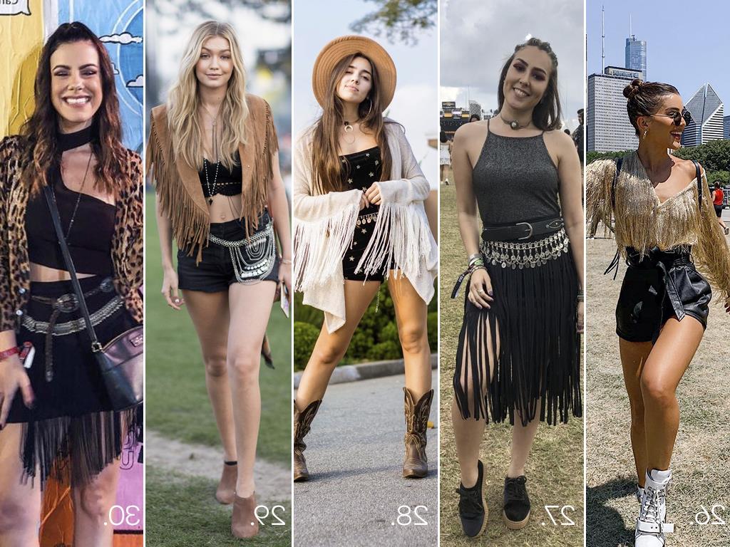 Franjas são a cara de festivais e muito comum! Elas dão um toque diferente em qualquer look.