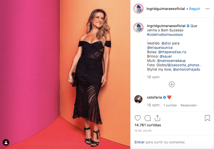 Ingrid Guimarães usa vestido Dior do Etiqueta Única.